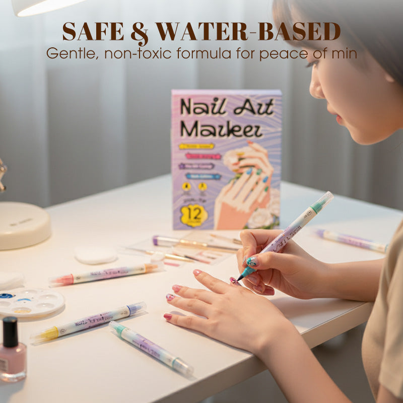 ✍️ SCONTO DEL 50%! 💅 Penna per nail art con punta 2 in 1 – Linee e dettagli precisi – Ideale a casa o in viaggio – Nail art pulita e professionale senza troppa fatica ✨