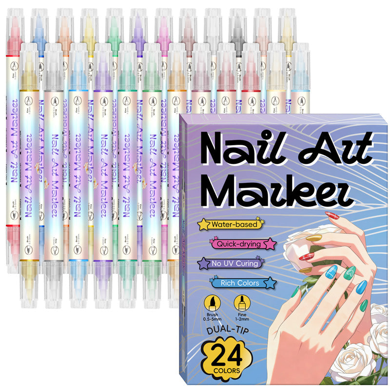 ✍️ SCONTO DEL 50%! 💅 Penna per nail art con punta 2 in 1 – Linee e dettagli precisi – Ideale a casa o in viaggio – Nail art pulita e professionale senza troppa fatica ✨