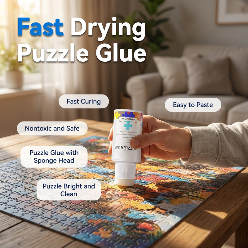🧩 Colla per puzzle non tossica – sicura per grandi e piccini! 🟢