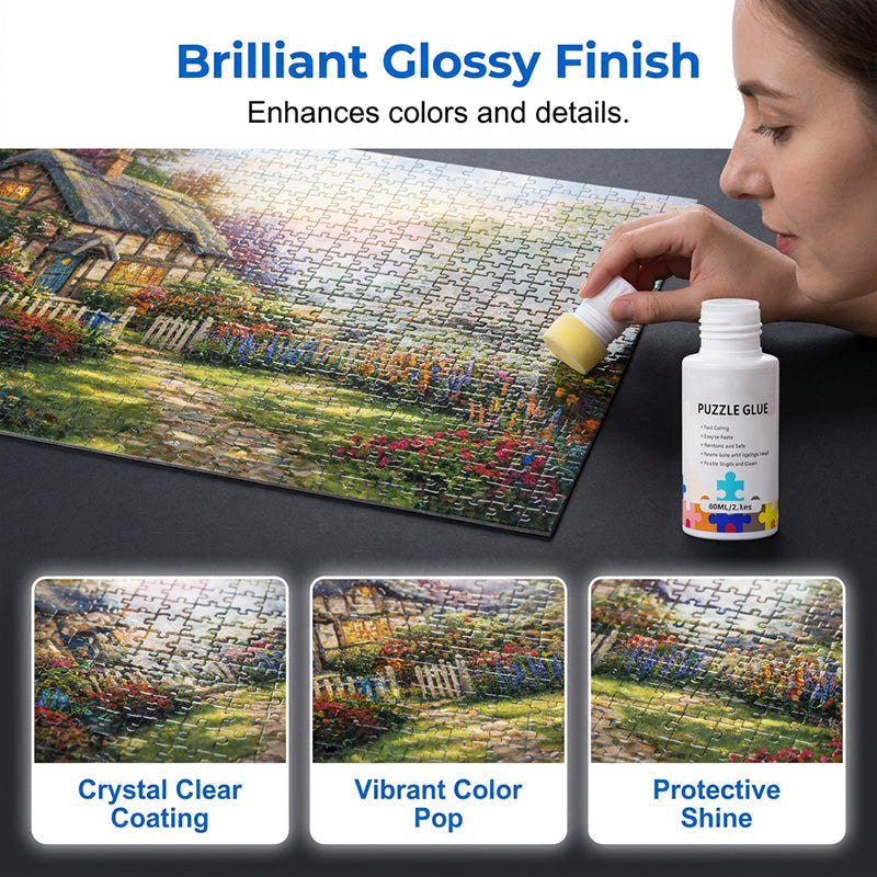 🧩 Colla per puzzle non tossica – sicura per grandi e piccini! 🟢