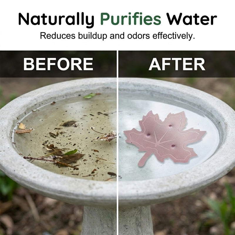 Purificatore universale per bagno degli uccelli a forma di foglia di acero