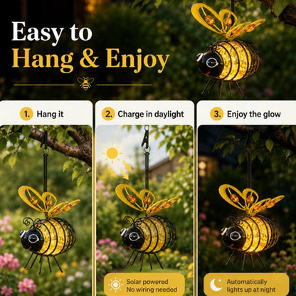 🐝 JETZT 50 % RABATT! ☀️ Solarbetriebene Hängelampe für das Auto – bezauberndes Bienen-Design mit herzförmigen Flügeln – perfekt für Garten und Auto 🌸