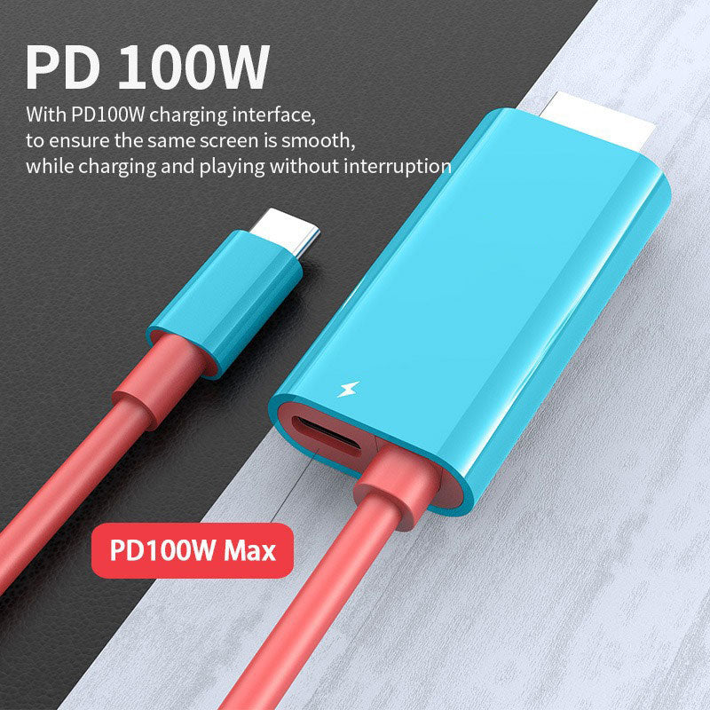 🎮📱➡️🖥️ Cavo USB-C a HDMI da 2M con PD 100W — Proietta Switch, Tablet e Telefono sulla TV | Gioca e Ricarica contemporaneamente
