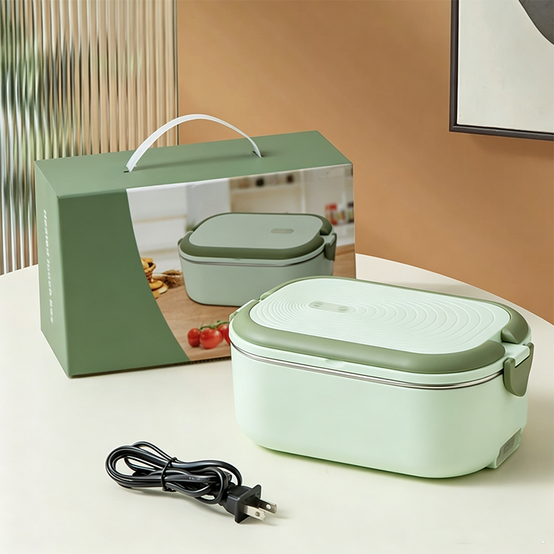 🍱 Scaldavivande Elettrico Portatile Senza Acqua – Doppio Scomparto Acciaio Inox 304, Riscaldamento Rapido Uniforme, Compatto – 2 Colori, Spina EU 🔌🏢