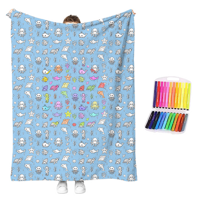 🔥ULTIMO GIORNO DI SALDI 50% DI SCONTO!!🎨✨Kit coperta da colorare creativa e accogliente