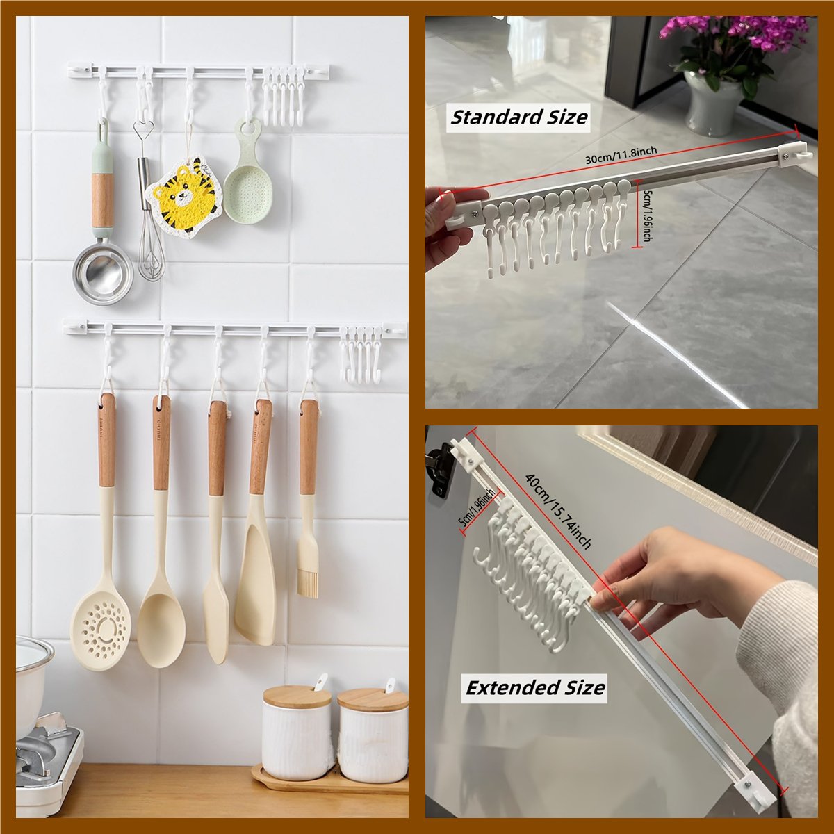 🔥 Appendi Tutto Subito! Porta Utensili a Parete Regolabile Senza Forare – Soluzione Salvaspazio per Cucina, Garage e Officina. Installazione Rapida e Senza Trapano.