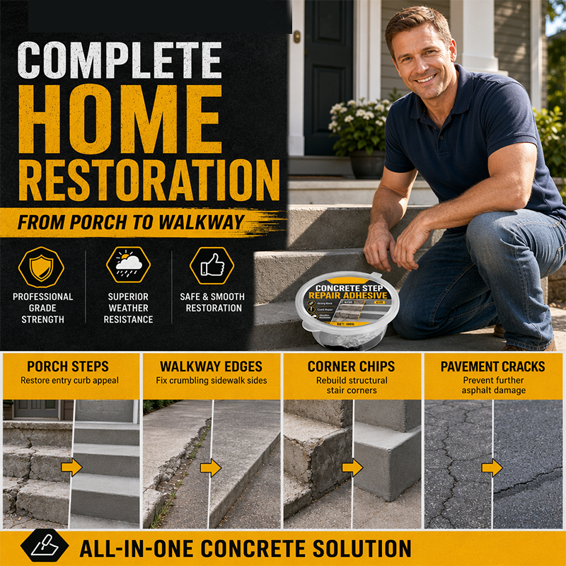 🥳VENDITA CALDA 2026🥳💞+50.000 PEZZI VENDUTI!🔧🏠 50% DI SCONTO! Adesivo riparazione gradini cemento – Incolla permanentemente scale e passaggi crepati. Resistente agli agenti atmosferici: calore, ghiaccio, pioggia. Cammina sicuro! 🛡️✨