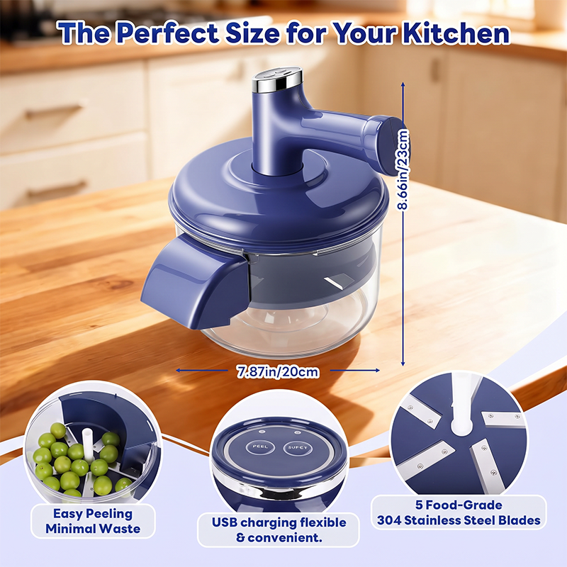 🔥Offerta imperdibile 64% DI SCONTO🔥 Pelapatate e frullatore elettrico 2 in 1, ricaricabile tramite USB, un solo tocco, pelatura in 10 secondi 🍎