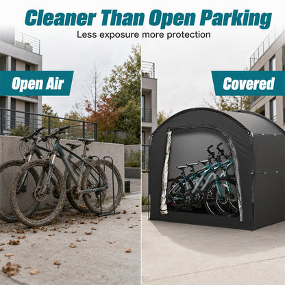 🚲 50% SCONTO! 🏕️ Tenda Rimessaggio Biciclette Portatile – Impermeabile, Spaziosa & Senza Attrezzi – Spazio Esterno Ottimale per Biciclette & Accessori 🔧