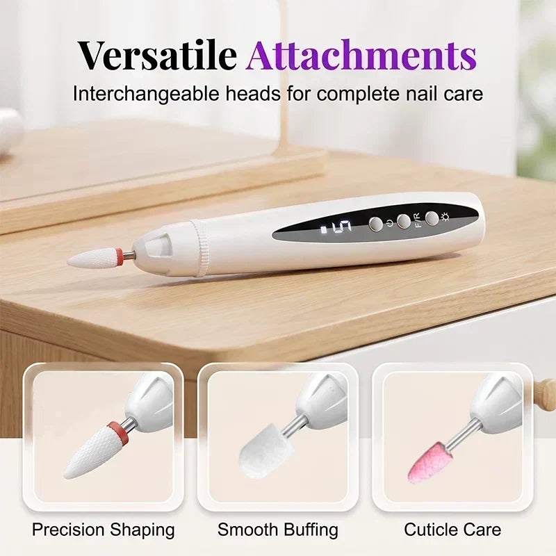 💅✨ Fresa per Unghie Elettrica 3 in 1 con Lampada UV – Portatile, Senza Fili, Per Manicure da Salone Professionale a Casa 💖🔋