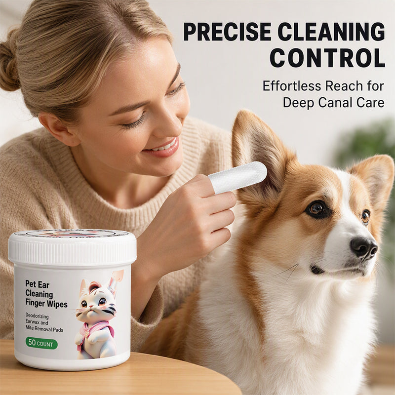 Salviette per dita per pulire le orecchie degli animali domestici