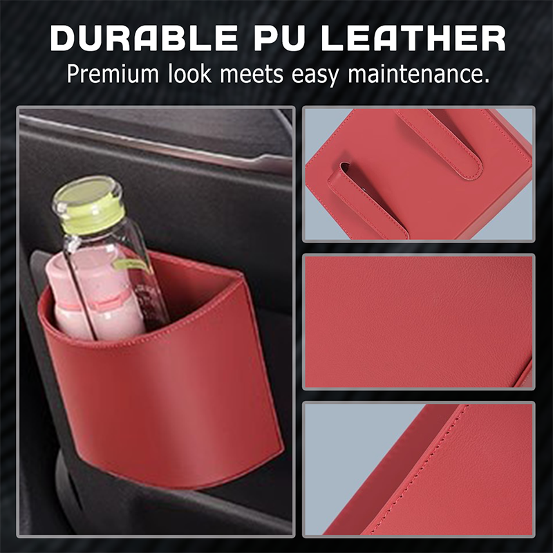 Portabicchieri universale in pelle PU per portiera auto