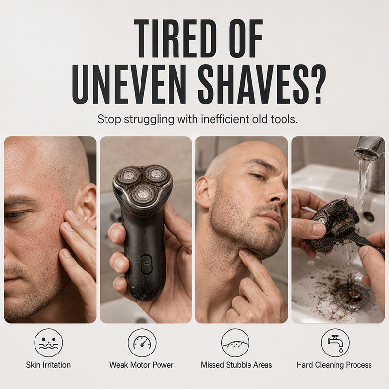 📢📢 50% DI SCONTO !! ⏰ Rasoio elettrico intelligente 2‑in‑1 per testa calva e barba con display digitale