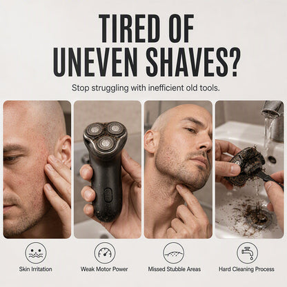 📢📢 50% DI SCONTO !! ⏰ Rasoio elettrico intelligente 2‑in‑1 per testa calva e barba con display digitale