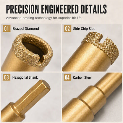 💎 -50% ORA! 🔧 Kit 12 Frese a Corona Diamantate – Foratura a Secco, Grana Industriale & Misure Versatili – Per Piastrelle, Pietra & Muratura 🏗️