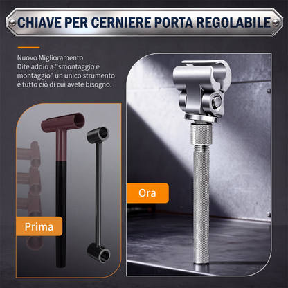 🔧 Chiave Universale Regolabile per Cerniere di Porte 🚶✨ - Acciaio Inox | Impugnatura Ergonomica | Facile da Usare | 19.5cm | Manutenzione Casa |