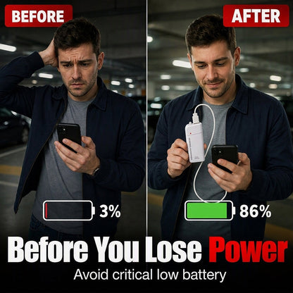 Caricatore telefonico di emergenza portatile, power bank alimentato da batterie AA con torcia LED