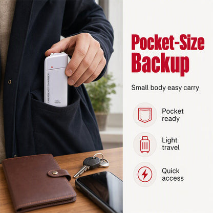 Caricatore telefonico di emergenza portatile, power bank alimentato da batterie AA con torcia LED