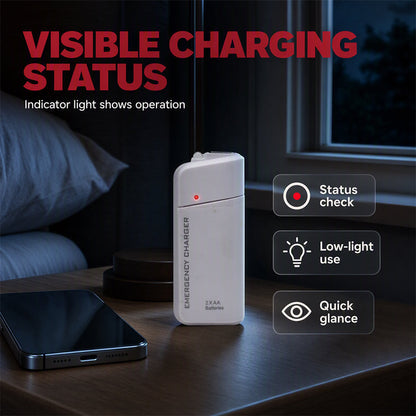 Caricatore telefonico di emergenza portatile, power bank alimentato da batterie AA con torcia LED