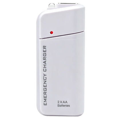 Caricatore telefonico di emergenza portatile, power bank alimentato da batterie AA con torcia LED