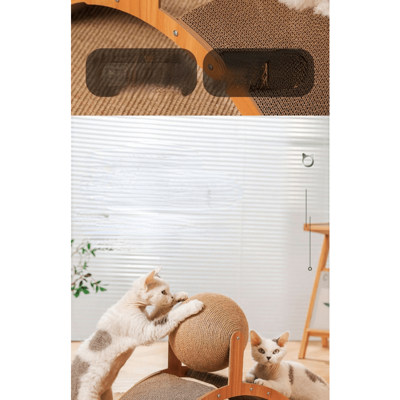 🐱🧶 Tiragraffi a Palla in Sisal Naturale | Palla Cava Rotante 🔄, Doppio Lato  & Base Stabile 🛡️ | Proteggi i Mobili 🛋️ | Taglia Media o Grande 📏