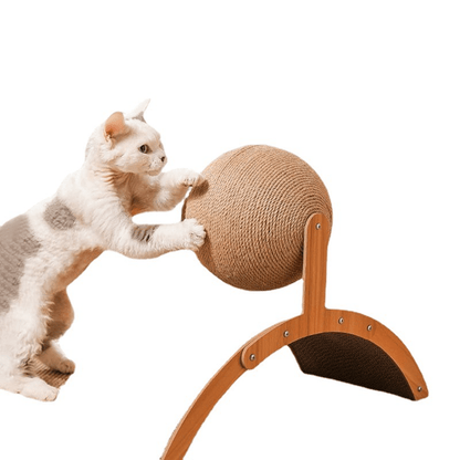 🐱🧶 Tiragraffi a Palla in Sisal Naturale | Palla Cava Rotante 🔄, Doppio Lato  & Base Stabile 🛡️ | Proteggi i Mobili 🛋️ | Taglia Media o Grande 📏