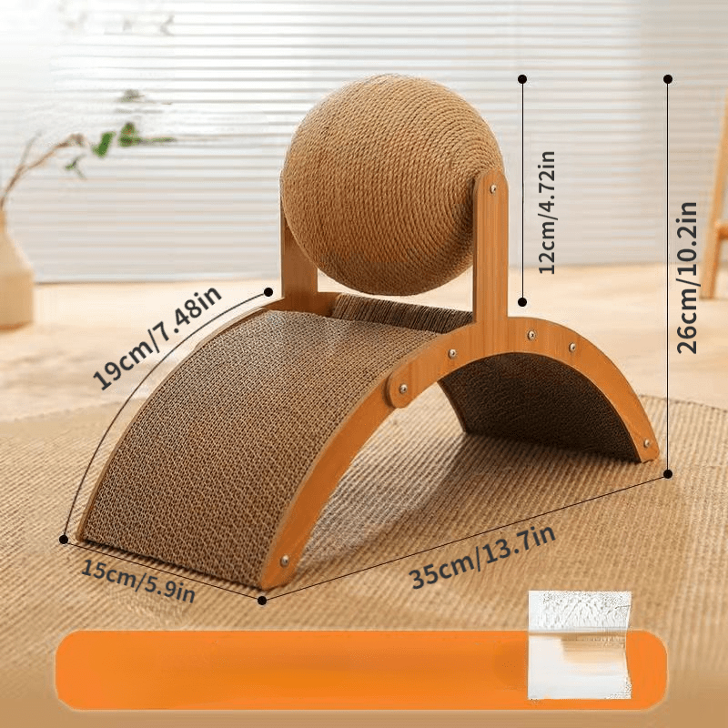 🐱🧶 Tiragraffi a Palla in Sisal Naturale | Palla Cava Rotante 🔄, Doppio Lato  & Base Stabile 🛡️ | Proteggi i Mobili 🛋️ | Taglia Media o Grande 📏