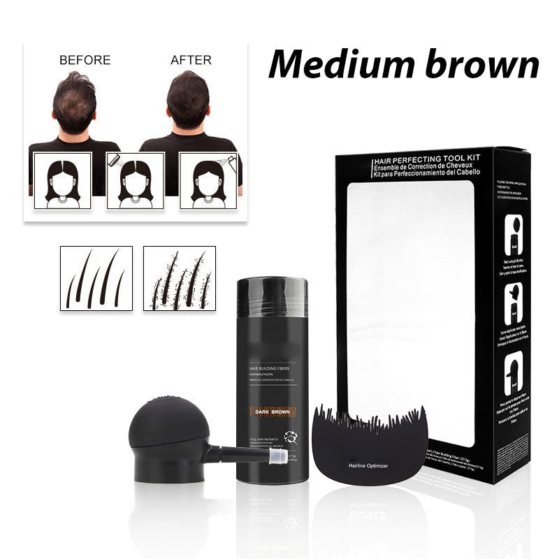 💇 Kit Fibre Capillari per Capelli Radi e Zone di Calvizie – 5 Colori, Resistente ad Acqua & Sudore, Risultato Naturale Immediato ✨