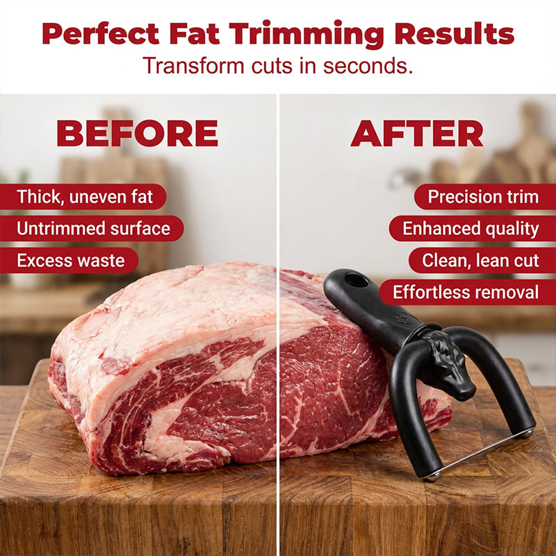 🥩 Raschietto Manuale per Grasso Carne – Lama in Acciaio Inox, Supporto a U, Impugnatura Ergonomica Antiscivolo, 18x8cm, 106g – Per Manzo, Maiale & Grigliate 🔪🍖