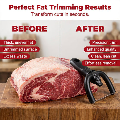 🥩 Raschietto Manuale per Grasso Carne – Lama in Acciaio Inox, Supporto a U, Impugnatura Ergonomica Antiscivolo, 18x8cm, 106g – Per Manzo, Maiale & Grigliate 🔪🍖