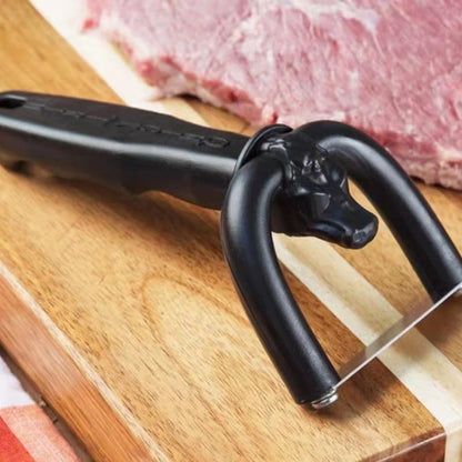 🥩 Raschietto Manuale per Grasso Carne – Lama in Acciaio Inox, Supporto a U, Impugnatura Ergonomica Antiscivolo, 18x8cm, 106g – Per Manzo, Maiale & Grigliate 🔪🍖