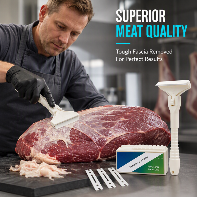 🥩🔥 50% DI SCONTO! Raschietto per carne in acciaio inox – Utensile pratico per rimuovere grasso e fasce da manzo e maiale 🔪✨