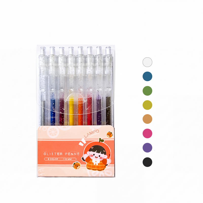 🎨 Set penne glitter ad asciugatura rapida – Ideali per biglietti, planner e scrapbook | Inchiostro brillante valido su carta chiara e scura ✨