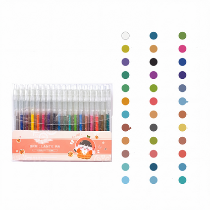 🎨 Set penne glitter ad asciugatura rapida – Ideali per biglietti, planner e scrapbook | Inchiostro brillante valido su carta chiara e scura ✨