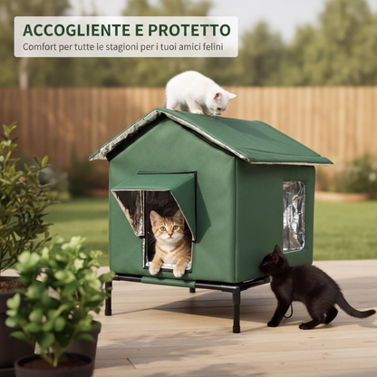 🔥 -50% Oggi: Casetta per Gatti da Esterno Sopraelevata – Tessuto Oxford impermeabile, rivestimento in alluminio termico, design pieghevole, ideale per tutte le stagioni.