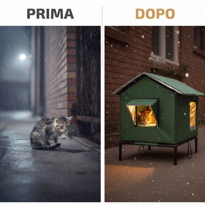 🔥 -50% Oggi: Casetta per Gatti da Esterno Sopraelevata – Tessuto Oxford impermeabile, rivestimento in alluminio termico, design pieghevole, ideale per tutte le stagioni.