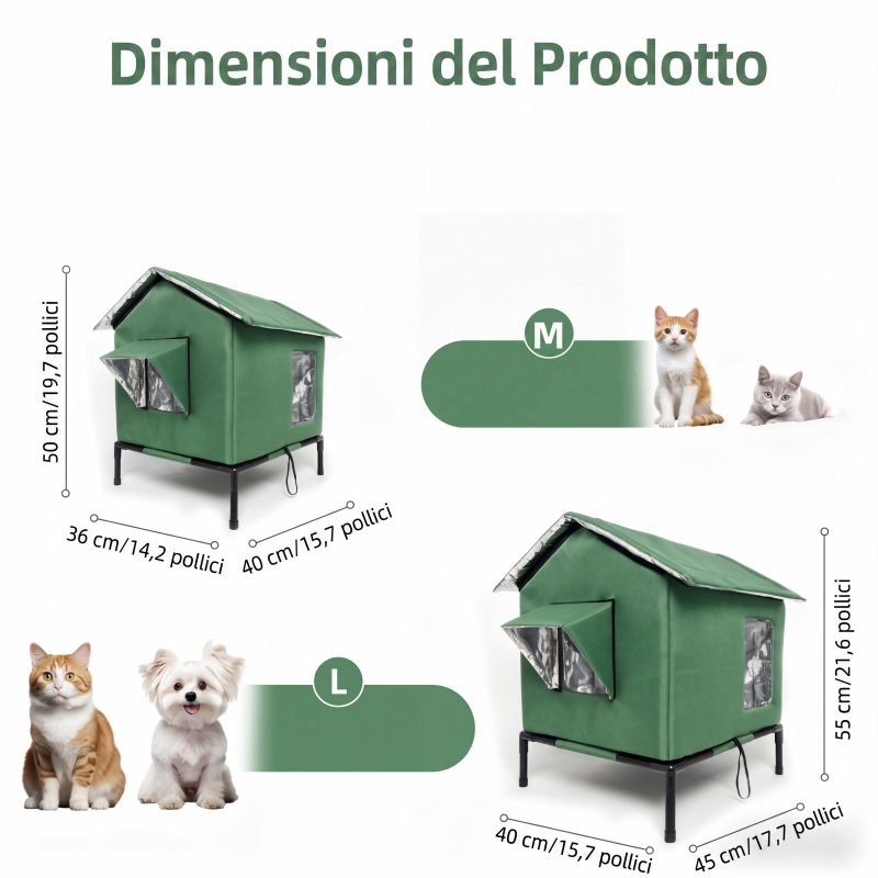 🔥 -50% Oggi: Casetta per Gatti da Esterno Sopraelevata – Tessuto Oxford impermeabile, rivestimento in alluminio termico, design pieghevole, ideale per tutte le stagioni.