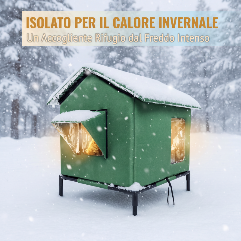 🔥 -50% Oggi: Casetta per Gatti da Esterno Sopraelevata – Tessuto Oxford impermeabile, rivestimento in alluminio termico, design pieghevole, ideale per tutte le stagioni.