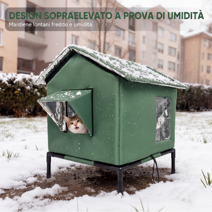 🔥 -50% Oggi: Casetta per Gatti da Esterno Sopraelevata – Tessuto Oxford impermeabile, rivestimento in alluminio termico, design pieghevole, ideale per tutte le stagioni.