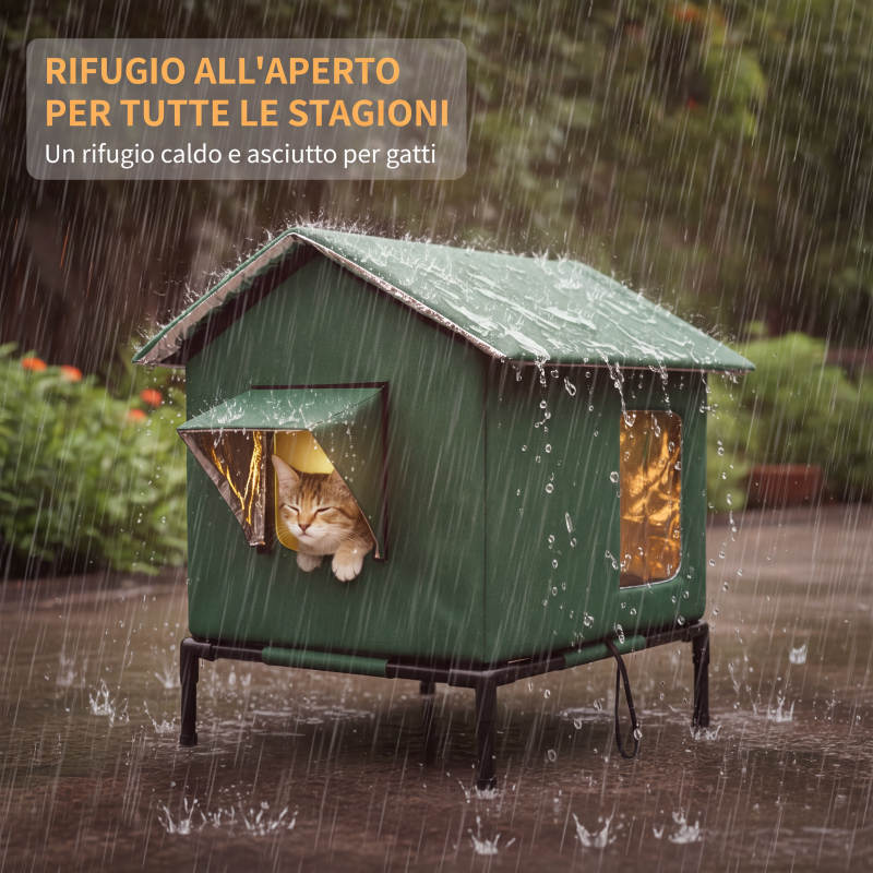 🔥 -50% Oggi: Casetta per Gatti da Esterno Sopraelevata – Tessuto Oxford impermeabile, rivestimento in alluminio termico, design pieghevole, ideale per tutte le stagioni.