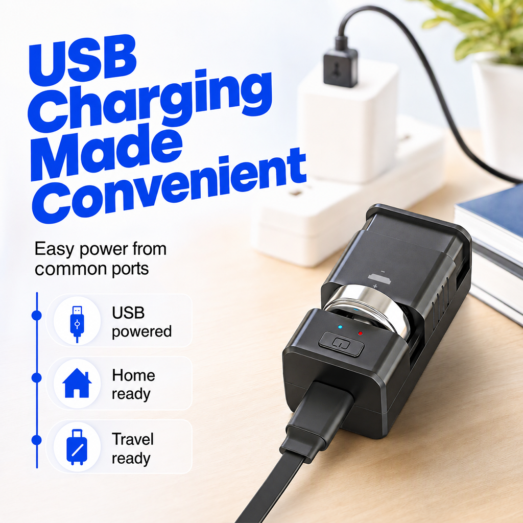 Caricabatterie portatile ricaricabile per batterie a bottone