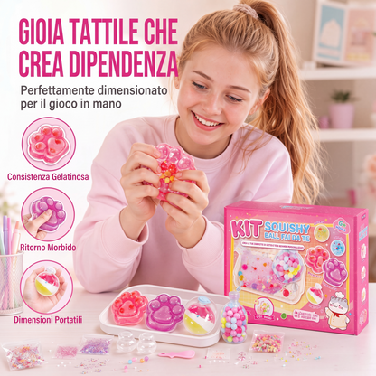 Kit Fai-da-Te di Giocattolo Squishy Ghiaccio Fritto con Design a Zampa di Gatto per Bambini