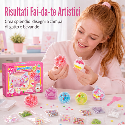 Kit Fai-da-Te di Giocattolo Squishy Ghiaccio Fritto con Design a Zampa di Gatto per Bambini