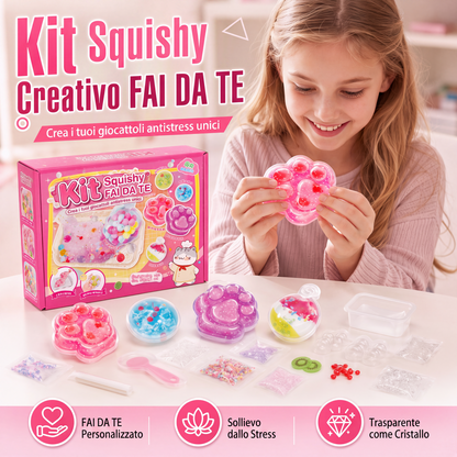 Kit Fai-da-Te di Giocattolo Squishy Ghiaccio Fritto con Design a Zampa di Gatto per Bambini