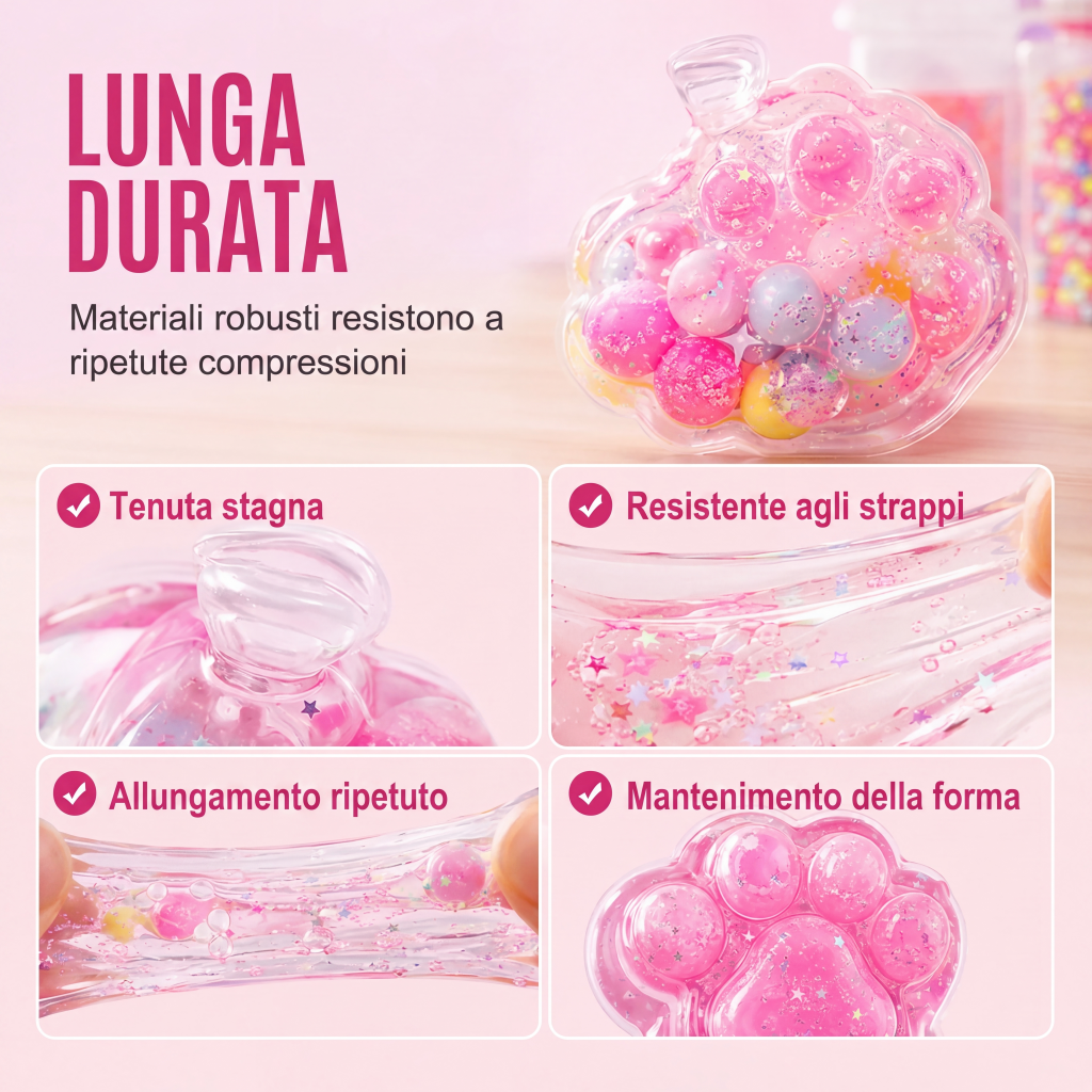 Kit Fai-da-Te di Giocattolo Squishy Ghiaccio Fritto con Design a Zampa di Gatto per Bambini
