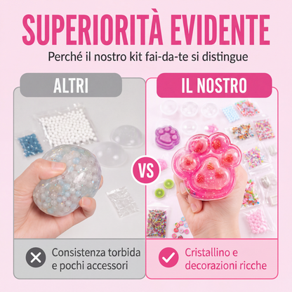 Kit Fai-da-Te di Giocattolo Squishy Ghiaccio Fritto con Design a Zampa di Gatto per Bambini