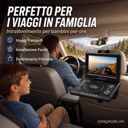 📺 Lettore DVD/EVD portatile HD da 7,8" – Schermo ampio, ricaricabile e compatibile con DVD/CD/USB/SD – Perfetto per casa e viaggi