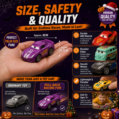 🚗🔥 -50%! Set Macchinine Giocattolo Cartoon Mini – Colori Vivaci, Ruote Scorrevoli, ABS Resistente per Feste e Collezioni Bambini ✨