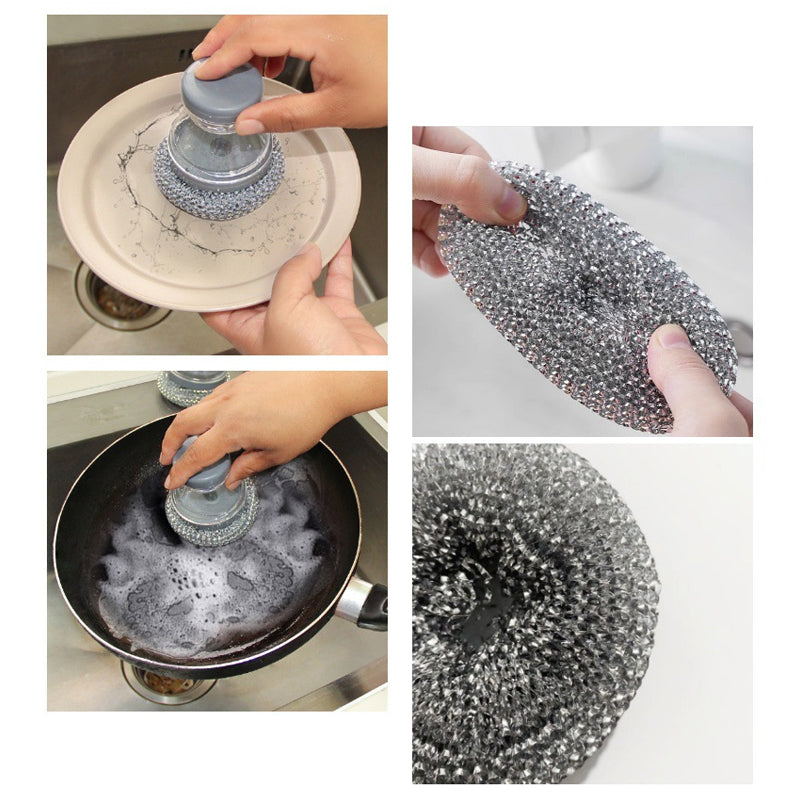 🥳 OFFERTA SPECIALE 🥳💞 Oltre 10.000 venduti! Spazzola lavapentole con dosatore di detersivo integrato, antigraffio ed ergonomica. Pulisci le pentole con facilità! ✅