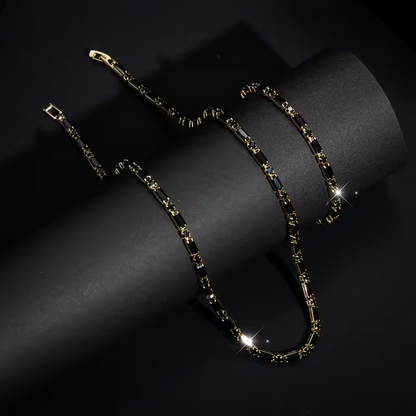 ⏳Offerta speciale a tempo limitato⏰Set di gioielli scintillanti da uomo – Zirconi cubici di impatto, lusso urbano ricercato e misura regolabile